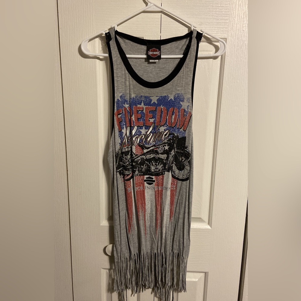 Harley Davidson tank top with sequins and lace